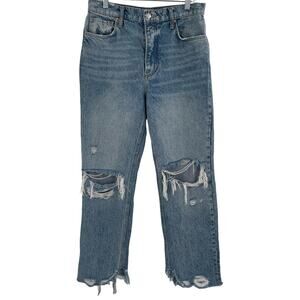 We The Free Distressed Jeans in Blue size 28 Free people high rise
